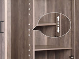 MDF & Particleboard Triamine Veneer 2 Doors 1 Pump Wooden Wardrobe Grey 44264326