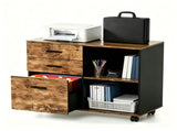 () 3-Drawer Wooden Filing Cabinet with Wheels P2 Particleboard with Melamine 83894749