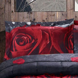 3D Comforter set 3 Pieces Rose Love Romantic Moment Print Comforter Set with Microfiber Fabric and 24276385