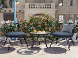 Outdoor Leisure Set, 2 Rattan Single Chairs with A Glass Round Table, Perfectly Suited for N711P256422C