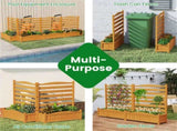 2-Panel No-Dig Fir Wood Privacy Fence with Planter Boxes, AC Unit/Trash Can Screen for Outdoor Patio 53007603
