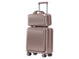 14"/20" 2 pcs/set in ABS Spinner Wheel Luggage, with Combination Lock and Front Opening Design, 14" 75935941