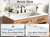 30 Inch Bathroom Vanity with SMC Sink, Ample Storage Space with 2 Drawers, Adjustable Shelves & Open N765P435262B