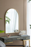 24" x 36" Arched Accent Mirror with Gold Metal Frame for Bathroom, Bedroom, Entryway Wall W2078124337