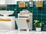 Free Standing Home Organizer Hamper, Bathroom Storage Cabinet, White Prohibited 57636576