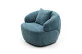 360&deg Swivel Mid Century Modern Curved Sofa, 1-Seat Cloud couch Boucle sofa Fabric Couch, Blue W87691482
