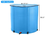 100 Gallon Folding Rain Barrel Water Collector Blue 54997231
