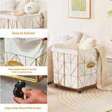Laundry Baskets,Collapsible Laundry Basket with Wheels,Removable Lined for Easy Cleaning Storage 85833286