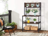 5-Tier Kitchen Bakers Rack with 10 S-Shaped Hooks and 3 Cubes , Industrial Microwave Oven Stand, 93611055