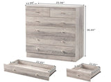 25.98"*12.99"*35.04" 5-Tier 6-Drawer Cabinet Drawer Dresser with Gold Handles Gray 55794505
