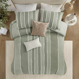 Full/Queen 3 Piece Striped Cotton Duvet Cover Set B035P217804