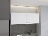 Wall cabinet 19"H, two Doors, two internal Shelves, White B097P221380