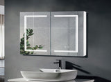 LED Bathroom Wall Cabinet, Double Door Bathroom Mirror Cabinet, white 80523625