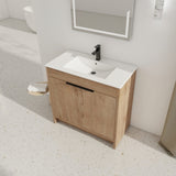 ZNTS 36" Bathroom Vanity with White Ceramic Sink & 2 Soft-Close Cabinet Doors 30404935