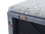 Square Upholstered Ottoman with Black Solid Wood Rubber Feet N769P350123B