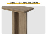 42 Inch Oak Finish Entryway Console Table - T-Leg MDF Table with 3D Paper Laminate, Narrow Table for 26476534