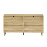 59" Rattan Dresser with Drawers, 6 Drawer Dresser for Bedroom, Clothes Storage Cabinet for Bedroom, W757P209511