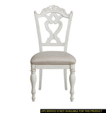 ZNTS Victorian Style Antique White Desk Chair 1pc Upholstered Cushioned Seat Traditional Craving Wooden B011P151480