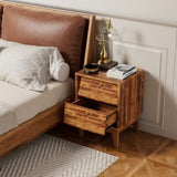 2 Set Nightstands Features Vintage-style and Bevel Design, Made of MDF, Mid Century Modern W578P192477