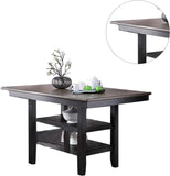 ZNTS 1pc Cunter Height Dining Table Dark Coffee Finish Kitchen Breakfast Dining Room Furniture Table w 2x B01183547