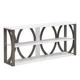 3-Tier Industrial Console Table, 70.87 inch, Narrow Entry Table Long Table with Storage for W2317P230074