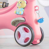 ZNTS Rocking Horse Toddlers , Balance Bike Ride On Toys with Push Handle, Backrest and Balance Board W509107491