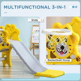 Yellow Toddler Slide for Indoors with Basketball Hoop 04628273