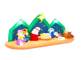 9FT Lighted Christmas Inflatable Decoration, Inflatable Nativity Scene with Starry Night Backdrop, 57994703