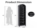 8-Tier Arched Dome Display Rack Particleboard Melamine-Faced Bookshelf 15.75*11.81*70in Black 59904280