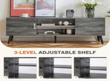 TV Stand for TVs up to 60", Modern Mid Century Entertainment Center with Storage, 2 Cabinet Media 97825216