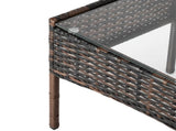 2pcs Arm Chairs 1pc Love Seat & Tempered Glass Coffee Table Rattan Sofa Set Brown Gradient 57903633