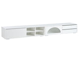 ON-TREND Modern TV Stand with Fluted Glass Door for TVs Up to 100", Media Console with Sliding Door N721P198932K
