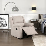 Modern Reclining Chair Textured Fabric Upholstery Pillowtop Arms Solid Wood Frame 1pc Living Room B011P188429