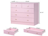 Modern Simple 5-Drawer Nighstand Dresser Pink 53636340