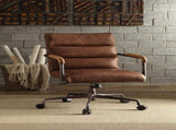 Retro Brown Swivel Office Chair with 5-Star Base B062P215468