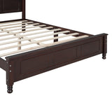 ZNTS Queen Size Wood Platform Bed Frame,Retro Style Platform Bed with Wooden Slat Support,Dark Walnut WF308185AAD