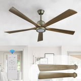 60" Modern Wood Fan with Light and Remote Control,6-Speed Noiseless Reversible DC Motor, W1340P184910