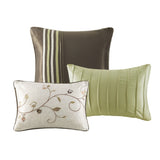 Embroidered 7 Piece Comforter Set Green Queen B03597123