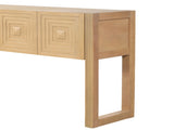 Geometric Carved Console with 3 Soft-Close Drawers, Fluted Leg Details, Entryway Sofa N759P433572T