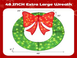 48" Pre-Lit Christmas Wreath - 200 LED Lights , IP44 12984977