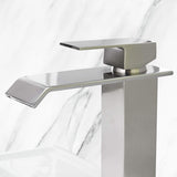 Waterfall Spout Bathroom Faucet,Single Handle Bathroom Vanity Sink Faucet W2287P185569