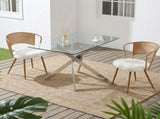 Wicker dining chairs - 2-piece set - Farmhouse soft cushioned cane back kitchen chair, sponge 92388899