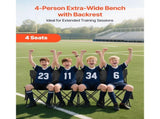 Portable Folding Bench, 4-Seat Collapsible Soccer Bench with Side Storage and Carry Bag, Lightweight 03159686
