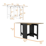 Kailua Folding Dining Table, Space-Saving, Foldable in 3 Forms B128P148723