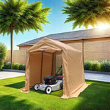 7x8 ft Outdoor Portable Gazebo Storage Shelter Shed with 2 Roll up Zipper Doors & Vents Carport for W2373P186908