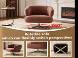 Cuddle-style leisure swivel sofa chair, suitable for balconies, studies and living rooms, Red W3248P354265