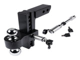 2" Receiver 8" Drop Rise Upgraded Adjustable Trailer Hitch Dual Solid Ball 2" and 2-5/16" 16823396
