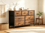 7-Drawer Fabric Dresser Storage Tower, Wide Chest Organizer with 2-Size Drawers, Sturdy Metal Frame 65531605