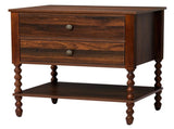 Brown P2 Particleboard with 3D Paper Solid Wood Legs 61*45*68CM 2-Drawer with Lower Divider 37845828