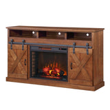 66 inch Electric Fireplace TV Stand for TVs up to 80 inches, Minimal Assembly, Aged Whiskey Finish GL-B108P160224